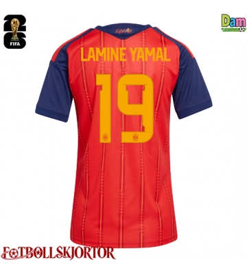 Spanien Lamine Yamal #19 Hemmatröja Dam VM 2026 Kortärmad